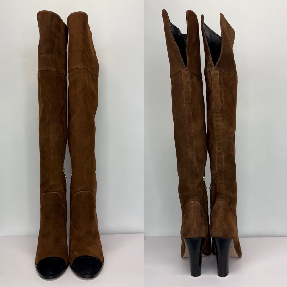 New Veronica Beard Conrad Cap Toe Over the Knee Boot Sz 9 - Picture 7 of 15